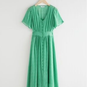 & Other Stories Floral Print Midi Dress